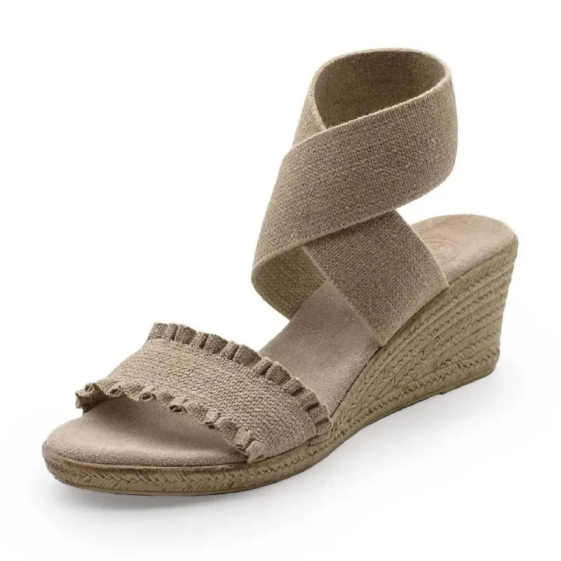 Women's Carolina Linen Wrap-Up Espadrille Wedge