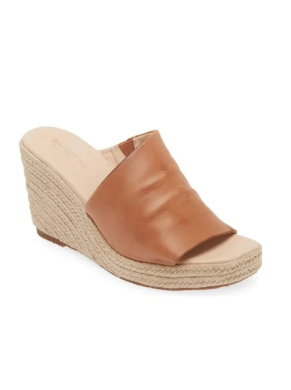 Women's Ian Espadrille Wedge Sandal In Whiskey Leather